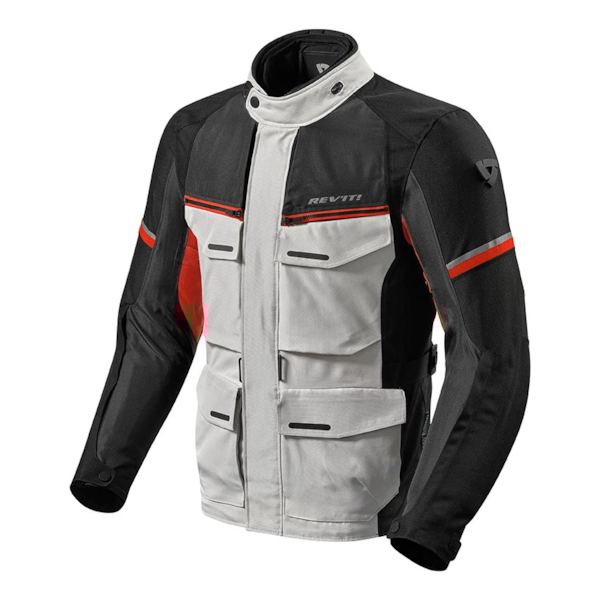 REV'IT! Outback 3 Jacket Zilver-Rood