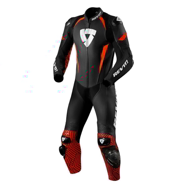 REV'IT! Triton 1-piece suit Noir-Rouge Fluo