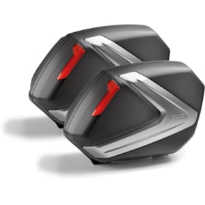 Topkoffers en zijkoffers GIVI V37 set rode reflectoren, zwarte cover