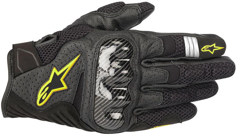 Men's summer gloves ALPINESTARS SMX-1 Air V2 Black-Yellow Fluo