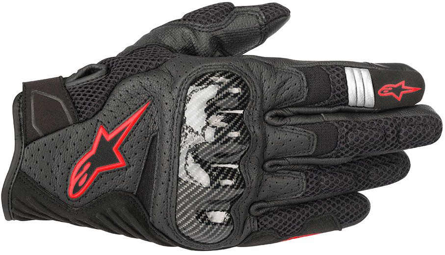 Gants été hommes ALPINESTARS SMX-1 Air V2 Gloves Noir-Rouge Fluo
