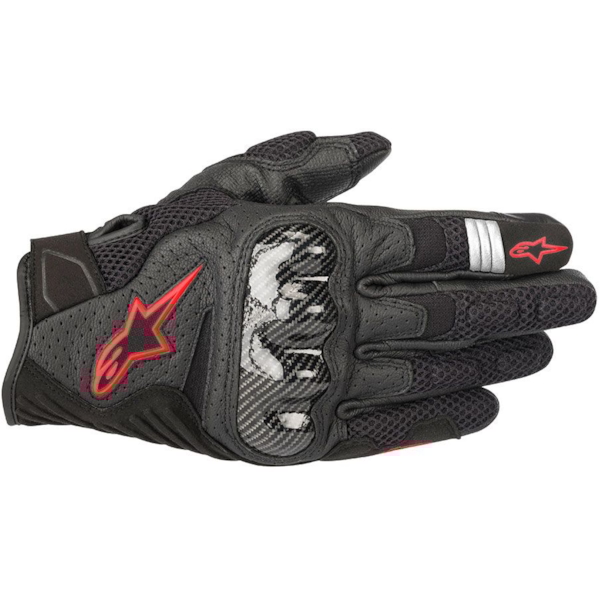 ALPINESTARS SMX-1 Air V2 Gloves Zwart-Rood Fluo