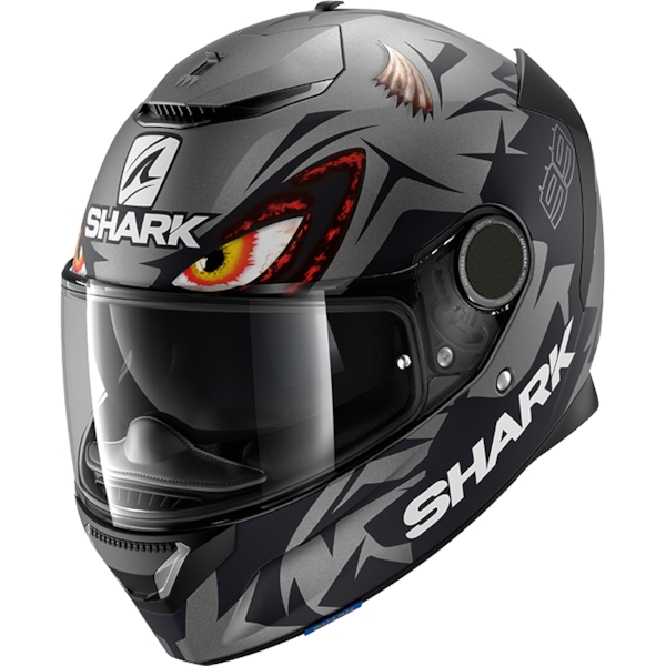SHARK Spartan 1.2 Rep. Lorenzo Austrian GP Mat Antraciet-Zwart-Antraciet AKA