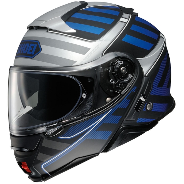 SHOEI Neotec II Splicer Matt Black-Silver-Blue TC-2