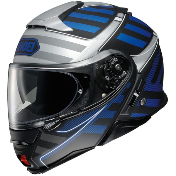 SHOEI Neotec II Splicer Matt Black-Silver-Blue TC-2