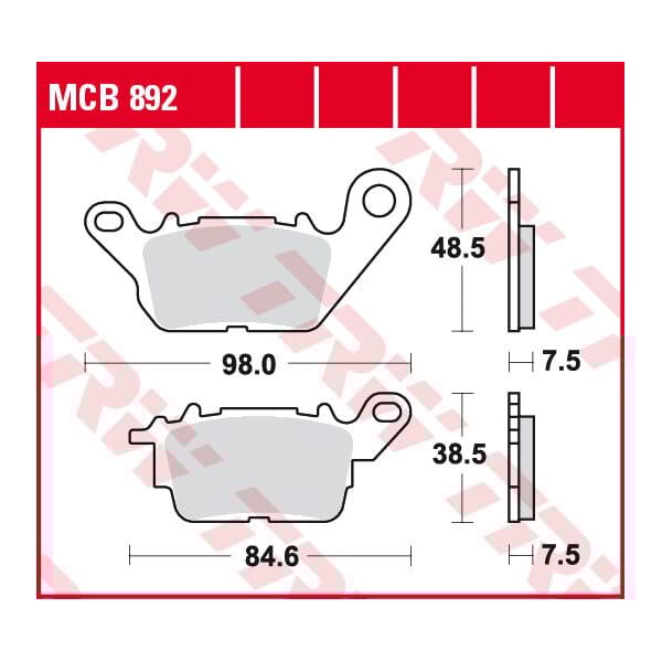 TRW Plaquettes de frein MCB892 Allround organique
