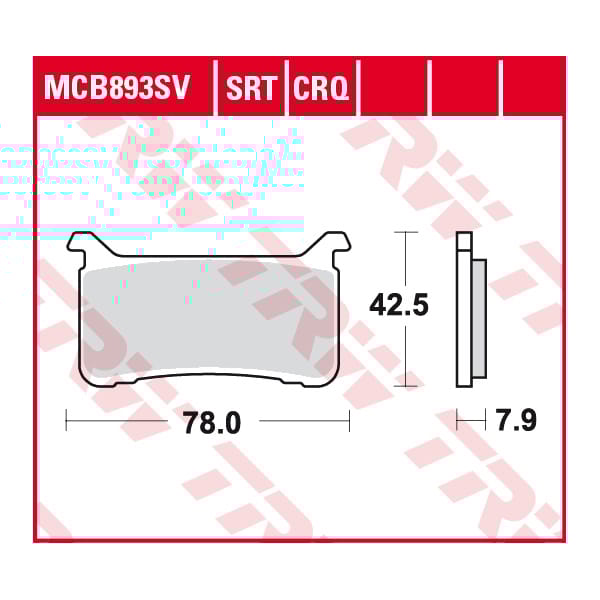 TRW Brake pads MCB893SRT Sinter road and track