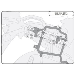 Motorcycle-specific mounts GIVI PL - Side case holders PL3112