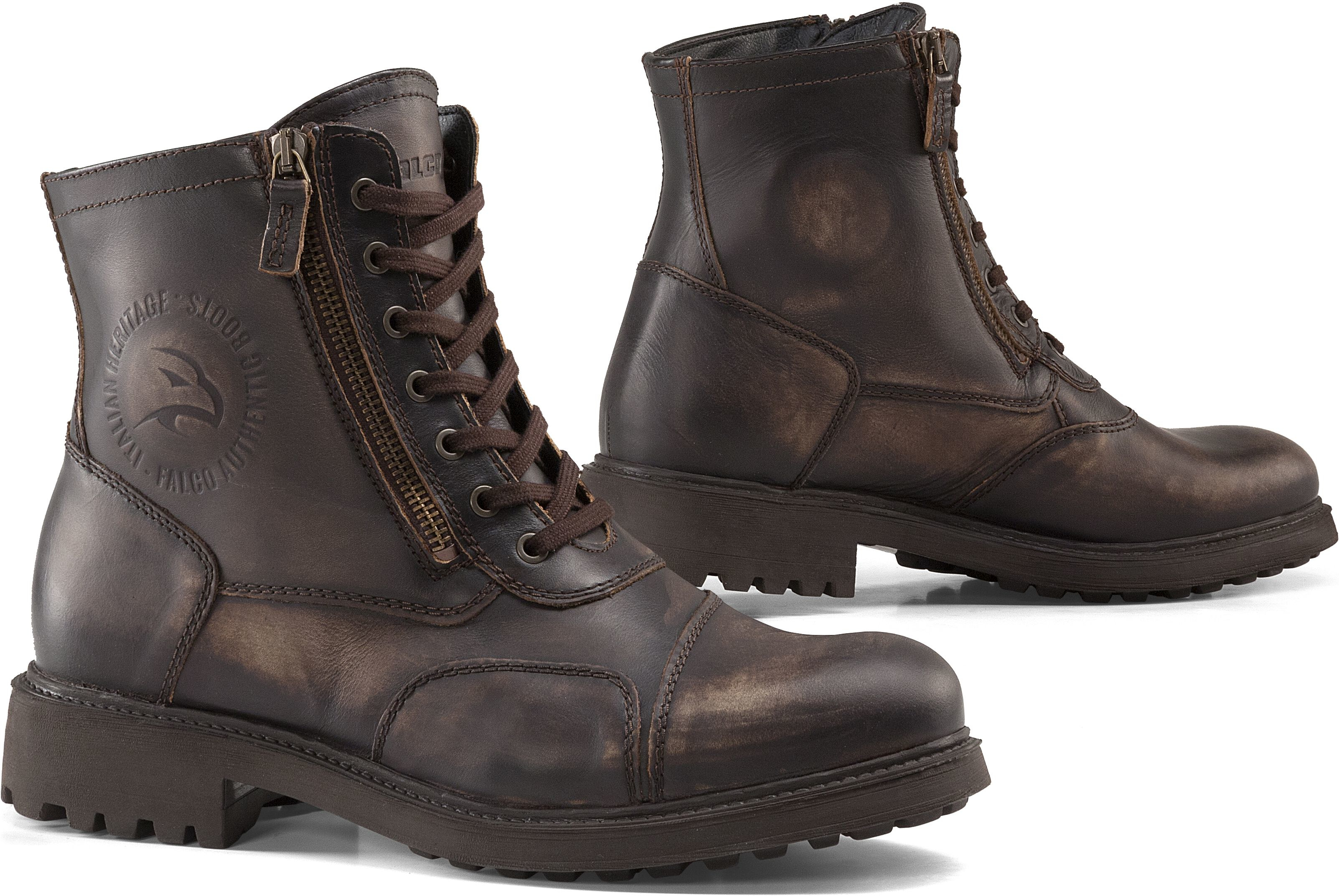 Men's motorcycle shoes GIANNI FALCO Aviator Dark Brown