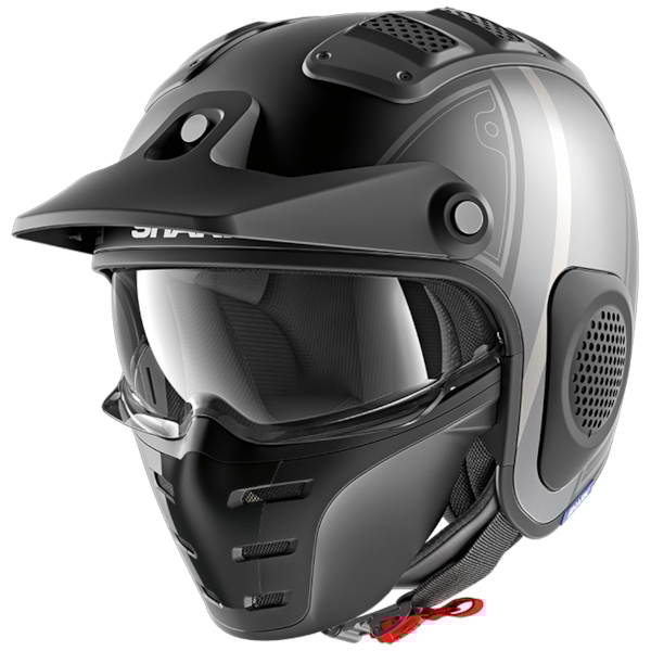 SHARK X-Drak Terrence Mat Noir-Anthracite-Argent KAS