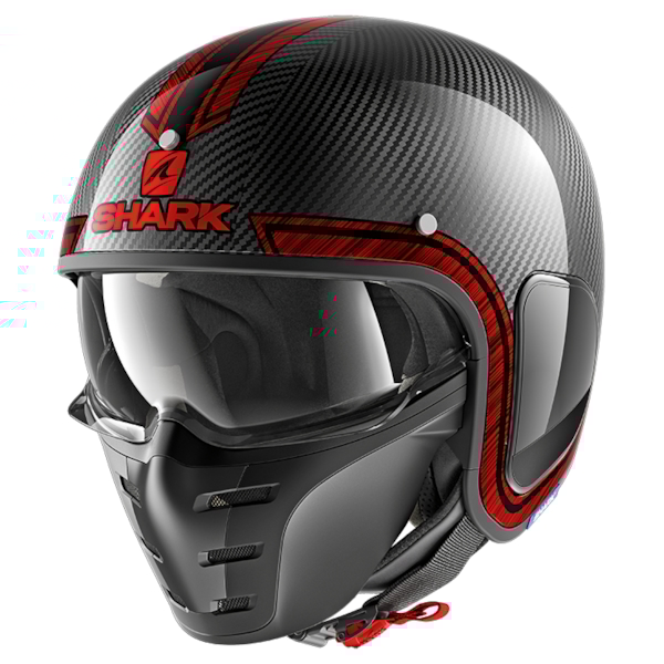 SHARK S-Drak Carbon Vinta Carbon-Chroom-Rood DUR
