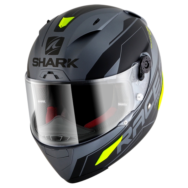 SHARK RACE-R Pro Sauer Mat Antraciet-Zwart-Geel AKY