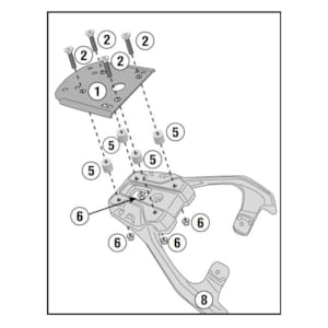 Fixations spécifiques pour votre moto GIVI SR - Support topcase Monolock ou Monokey SR3116