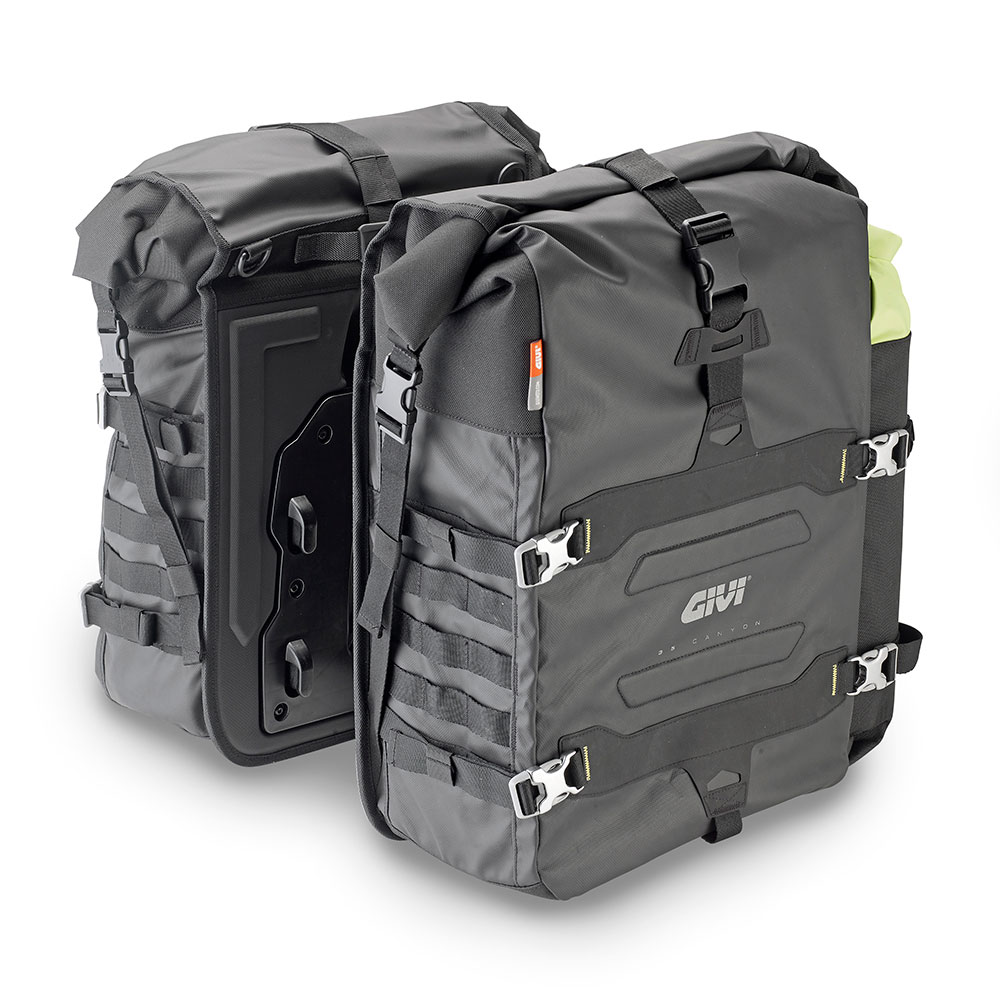Zachte zij- en topkoffers GIVI Canyon Unifit 35+35l GRT709