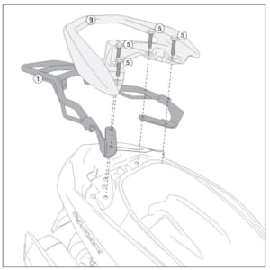 Motorspecifieke bevestigingen GIVI SR - Topkofferhouder Monolock SR2123