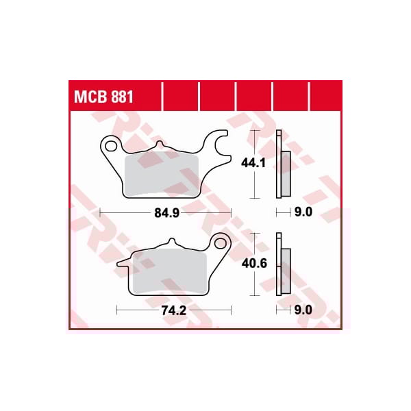 TRW Plaquettes de frein MCB881 Allround organique