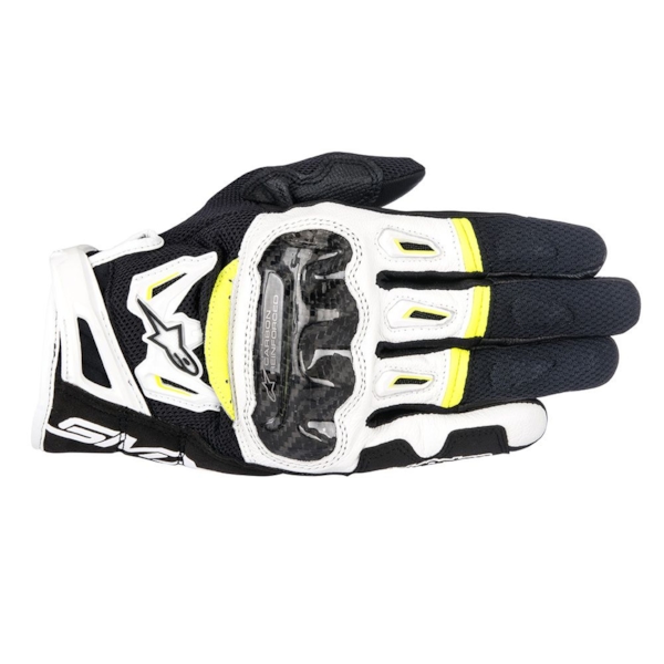 ALPINESTARS SMX-2 Air Carbon V2 Gloves Zwart-Wit-Fluo Geel