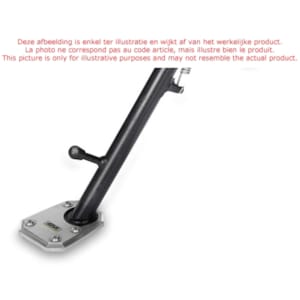 Plaque Extension Béquille Latérale Moto CNC Aluminium - Support Antidérapant Universel Noir