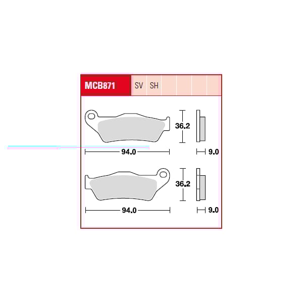 TRW Brake pads MCB871SV Sinter street