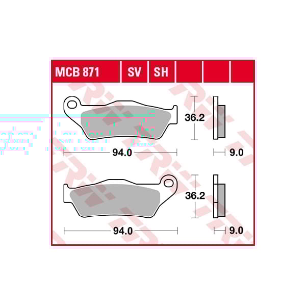 TRW Brake pads MCB871 Allround organic
