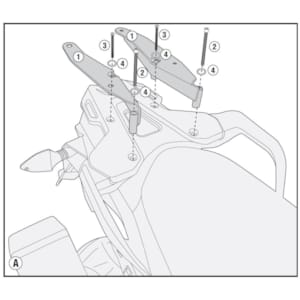 Motorcycle-specific mounts GIVI SR - Top case Mounting Monolock or Monokey SR7705