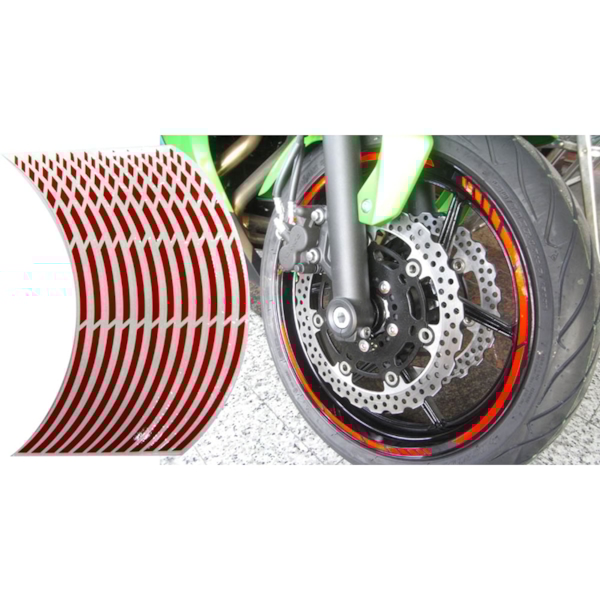 KEITI Liserets de jante pré-courbé Rouge réfléchissant