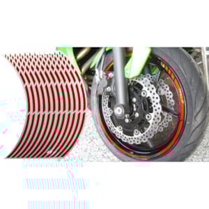 Velgenstrips KEITI Voorgevormde wiel stickers Rood reflecterend