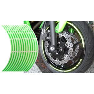 Velgenstrips KEITI Voorgevormde wiel stickers Fluo groen