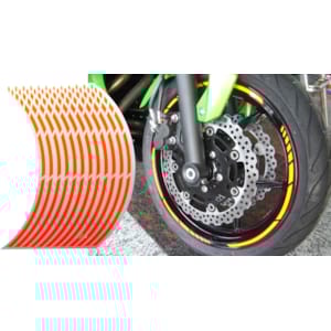 Velgenstrips KEITI Voorgevormde wiel stickers Fluo oranje