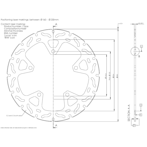 TRW Remschijf MST267RAC