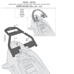 Motorspecifieke bevestigingen GIVI SR - Topkofferhouder Monolock SR3103