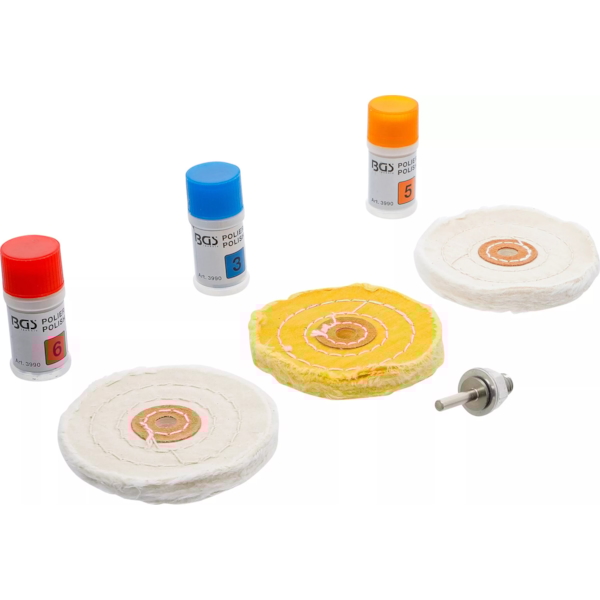BGS TECHNIC Set de polissage pour métaux doux