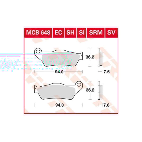 TRW Brake pads MCB648EC Organic