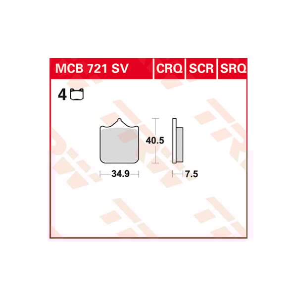 TRW Plaquettes de frein MCB721SCR Sinter carbon