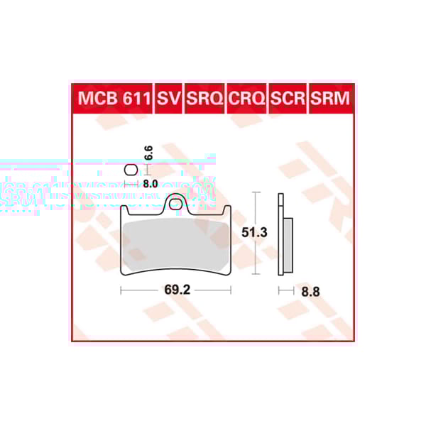 TRW Plaquettes de frein MCB611SCR Sinter carbon