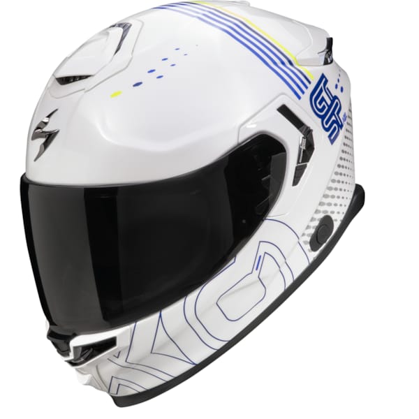 SCORPION EXO-GT SP Air Techlane Blanc-Bleu-Jaune fluo