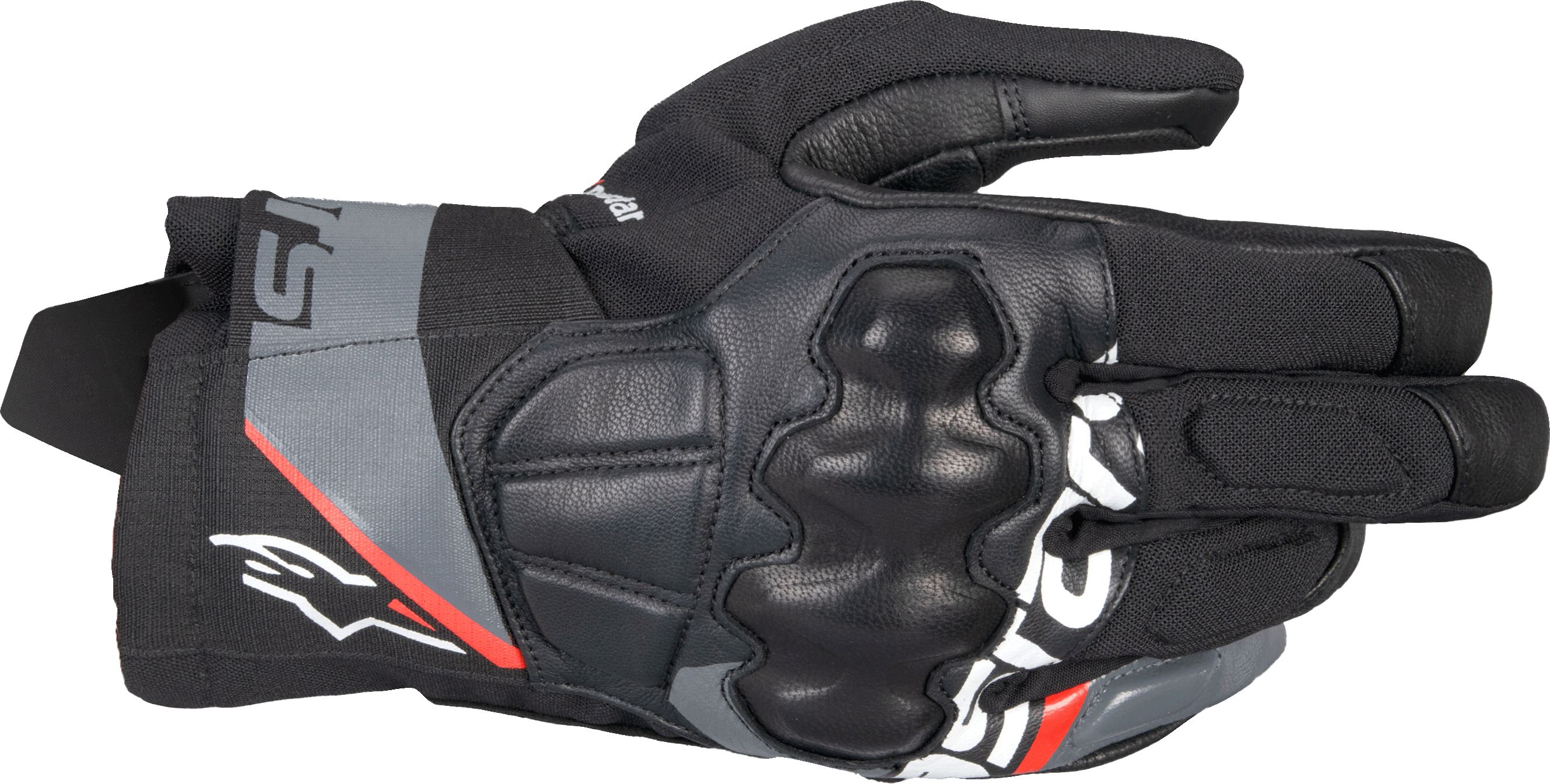 Tussenseizoen handschoenen heren ALPINESTARS Corozal V3 Drystar Gloves Zwart-Diep Grijs-Rood Fluo