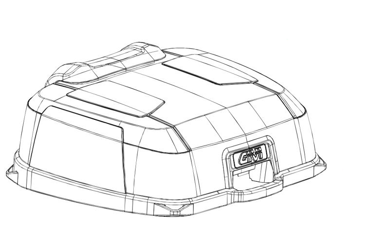 Case bottom & lid cases GIVI B45+/B45B+ Top shell ZB45CNM