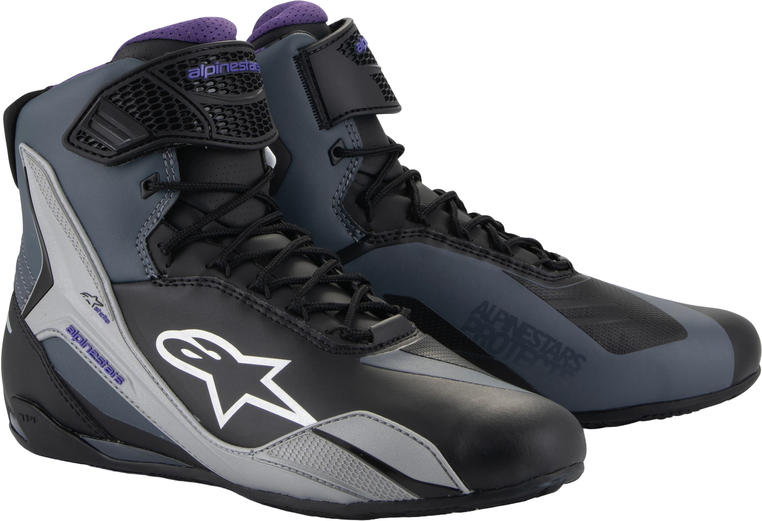 Women's motorcycle shoes ALPINESTARS Stella Faster-4 Black-Grey-Violet