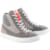 Chaussures moto hommes ALPINESTARS Stated Shoes Gris Clair-Rouge Fluo-Blanc