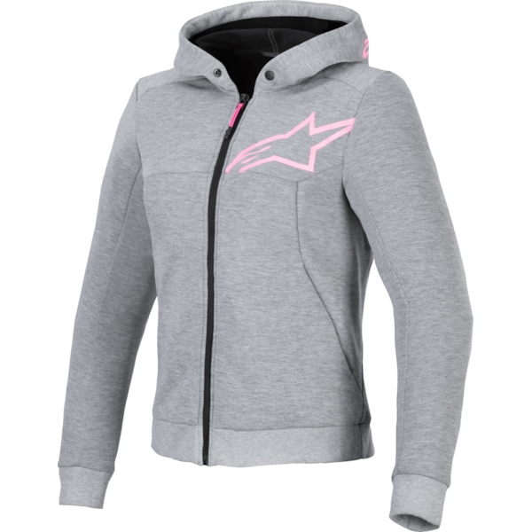 ALPINESTARS Stella Chrome V2 Sport Hoodie Grey Heather-Pink Fluo