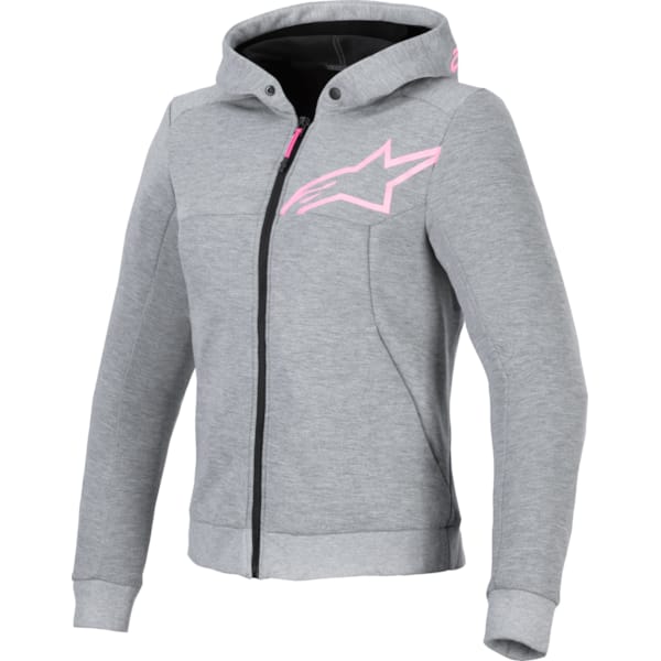 ALPINESTARS Stella Chrome V2 Sport Hoodie Gris Heather-Rose Fluo
