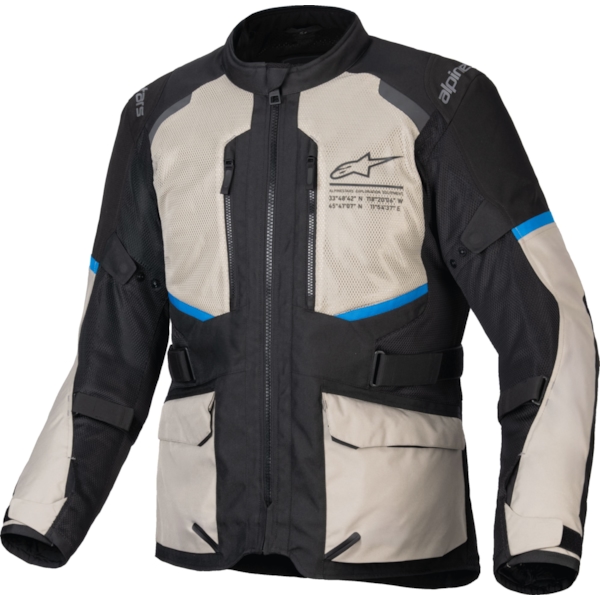 ALPINESTARS Andes Air Drystar Jacket Noir-Laurel Gris-Bleu Vif