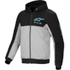 ALPINESTARS Chrome V2 Sport Hoodie Noir-Gris Heather-Turquoise