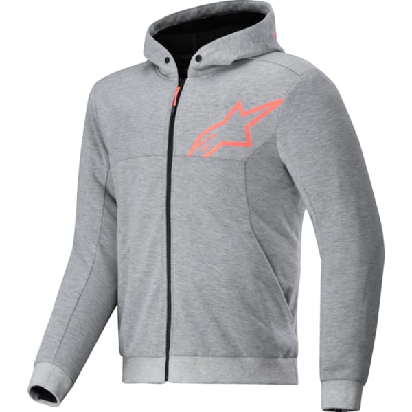 ALPINESTARS Chrome V2 Sport Hoodie Grey Heather-Red Fluo