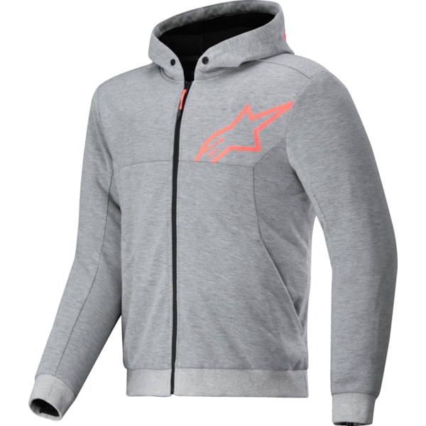ALPINESTARS Chrome V2 Sport Hoodie Gris Heather-Rouge Fluo
