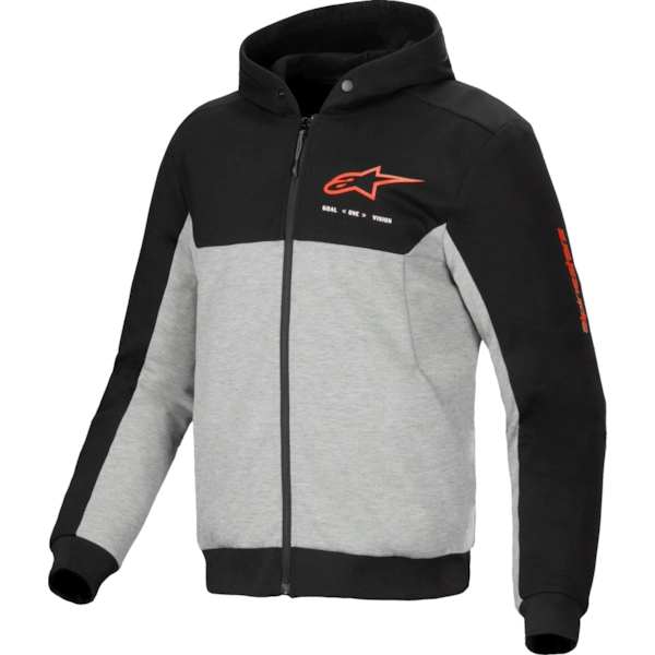 ALPINESTARS Chrome V2 Sport Hoodie Black-Grey Heather-Red Fluo