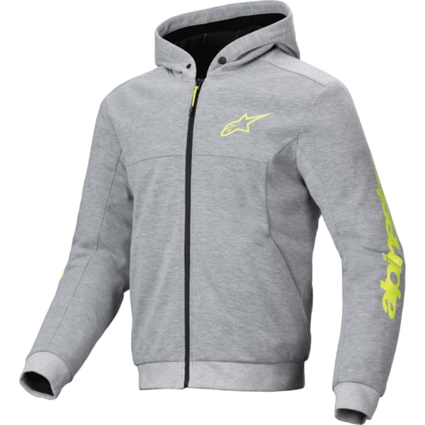 ALPINESTARS Chrome V2 Sport Hoodie Gris Heather-Jaune Fluo