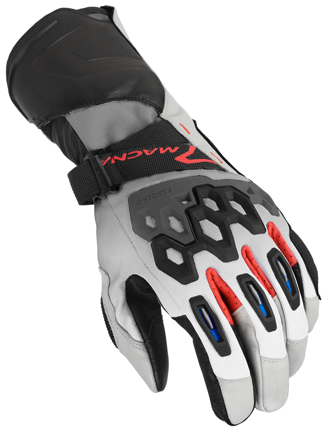 Men's summer gloves MACNA Tanamax Light Grey - Black Red