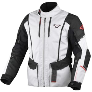 Textiel motorjas heren MACNA Air Hybrid 2.0 Lichtgrijs - Zwart Rood